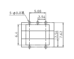  HE1a(5pin)标准P/C板端子印刷板加工图
