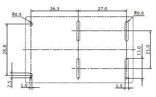 印刷电路板推荐加工图 (BOTTOM VIEW)