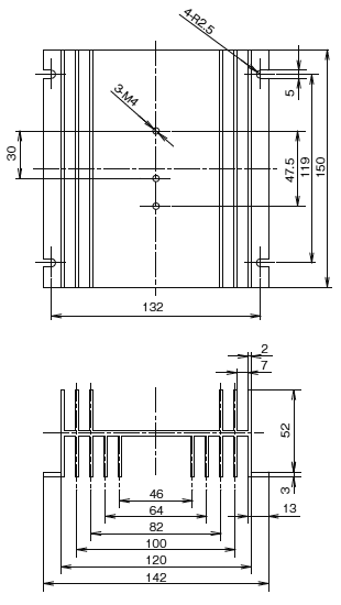 标准散热器 (AQP815) 外形尺寸图
