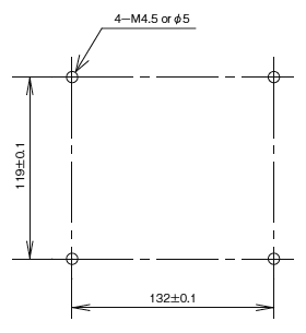 标准散热器 (AQP815) 安装孔加工图