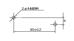 窄长散热器一体型 输出构成：1a×2 安装孔加工图（TOP VIEW）