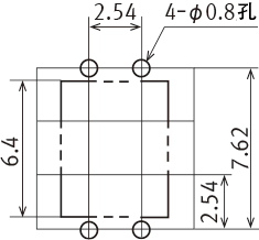 DIP4型 印刷电路板加工图（BOTTOM VIEW）
