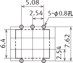 DIP6型 印刷电路板加工图(BOTTOM VIEW)