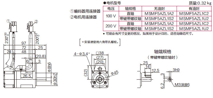 MSMF5AZL1S2】 | MINAS A6 家族伺服电机| 松下电器（中国）有限公司 